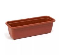 Plastic Terracotta Balcony Trough 40cm,16inch Window Box 10.5L Tub Garden Indoor Outdoor Planter Cover Drainage Holes, Weather, Frost Proof (1)