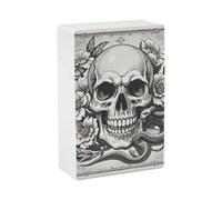 Plastic Terrifying Skull Cigarette Case Waterproof Cigarette Holder Box for 20pcs King Size Cigarettes, Crush Resistant Cig Case Pack Accessory, Ideal Gift for Smoker Women Men