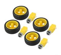 Plastic Tire Wheel And DC Gear Motor Bundle For Arduino-Based Educational Robotics And Competition Platforms