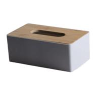 Plastic Tissue Box,Square Napkin Holder,Paper Storage Organizer,Remote Control Storage Rack,Solid Wood Storage Box for Home(White)
