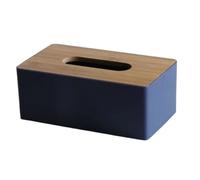 Plastic Tissue Box,Wood Tissue Box Cover,Square Napkin Holder,Paper Storage Organizer,Detachable Tissue Holder,Tissue Storage Box(Blue)