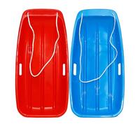 Plastic Toboggan Snow Sled for Adult and Kids-Durable Cold-Resistant Flexible Design, Accommodate1-2 Riders,with Pull Rope & Handles for Winter Outdoor Sports-35 Inch (red-Blue)