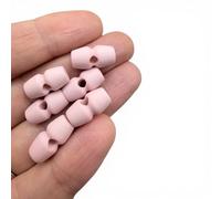 Plastic Toggle Buttons, Pink, 15mm, Round Single Hole, for Sewing and Crafts, Pack of 10