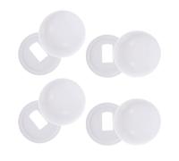 Plastic Toilet Bolt Cover Caps 8 Pairs for Seat Hinge Bathroom | White Decorative Concealment, Rust Protection for Bolts, Smooth Surface, 1.30x0.75cm Inner Hole