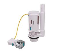 Plastic Toilet Cistern Water-Saving Push Button Dual Drain Flush Valve Draw Off Valve Fit for 2.36-2.95inch Drainage Holes