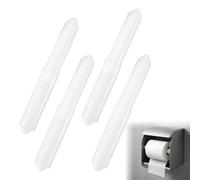 Plastic Toilet Roll Holder,4PCS Toilet Paper Holder Spring Rod,White Plastic Spring Loaded Roller Replacement Universal Tissue Holder Roller for Bathroom Fixture Accessories