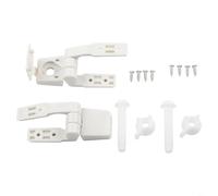 Plastic Toilet Seat Hinge Kit with Bolts Screws Nuts Replacement Set White Fit for Front Toilet Seats Easy to Install DIY Repair Parts Includes 1 Pair Hinges 1 Pair