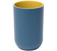 Plastic Toothbrush Holder Cup, Portable Travel Tumbler with Non-Slip Base for Home Bathroom, Light Blue(Blue Yellow)