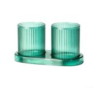 Plastic Toothbrush Tumbler Set 20cm Tall Green(green)