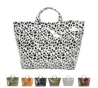 Plastic Tote Bag, Women's Letters Print Large Kraft Paper Bag Hobo Handbag