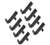 Plastic towel rack hooks designed for electric radiator racks, for hanging towels and garments in bathroom or laundry areas to optimize drying with radiator heat (Black)