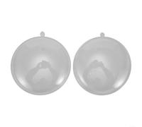 Plastic Transparent Flat Balls for Wedding and Home Candy Display, Reusable Hollow Containers with Hanging Hole, Set of 10 Pieces (9CM)