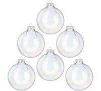 Plastic Transparent Hanging Ornaments with Shimmering Effect for Seasonal Decorations on Trees and Home, Multiple Size Options for Use (10cm)