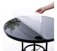 Plastic Transparent PVC Table Mat, Round Clear Waterproof Tablecover Dining Table Desk Protector, Easy Clean, Anti-slip Tablecloth (Round:85cm)