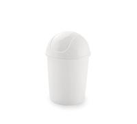 Plastic Trash Can With Swing Lid, 6L, White