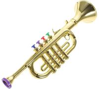 Plastic Trumpet Musical Instruments Toy with 4 Colored Coded Keys Teaching Songs Fun Musical Instruments Noise Makers for Parties and Events for Adults Kid Toddlers Children