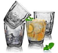 Plastic Tumblers, 300ml Unbreakable Glasses Acrylic Drinking Glasses, Reusable Water Cups Cocktail Glasses, 10 Oz Portable Drinkware Water Tumblers for Juice, Beer, Milk Picnic Party Camping, 4 Pack