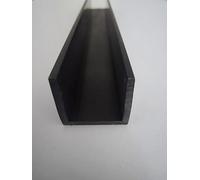 Plastic U Channel Section, Black, Various Sizes, 1 Metre Length (Black, 7mm x 5mm x 1.5mm)