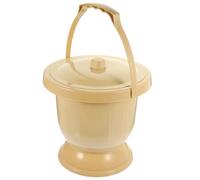 Plastic Urinal Pail Pot with Lid and Brush Khaki for Adults | Portable Home and Travel Use, Sealed Design, Easy to Clean, with Brush Included Random Color