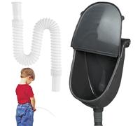 Plastic Urinals for Men Wall Mounted Odourless Waterless Urinal with Cover and Flushing Function for Home, Dorm, Garden, Motorhome, Black