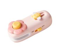 Plastic Vacuum Sealer Mini Rechargeable Sealer With Built-in Cutter 2 In 1 Functions Ideal For Home Kitchen Use(Pale red)