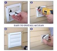 Plastic Ventilation Grille with Integrated Screen for Outdoor & Indoor Exhaust Vents - 4/5/6 Inch (152x150mm, 200x200mm) White(5INCH)