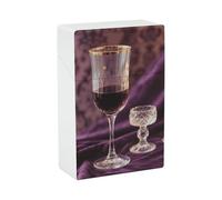Plastic Vintage Red Wine Glass Cigarette Case Waterproof Cigarette Holder Box for 20pcs King Size Cigarettes, Crush Resistant Cig Case Pack Accessory, Ideal Gift for Smoker Women Men