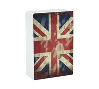 Plastic Vintage Union Jack British Flag Cigarette Case Waterproof Cigarette Holder Box for 20pcs King Size Cigarettes, Crush Resistant Cig Case Pack Accessory, Ideal Gift for Smoker Women Men