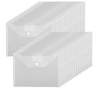 Plastic Wallets A4, 30 PCS Folders for Document, Clear Paper Wallets With Pocket and Button Closure, for School, Home, Office, Travel