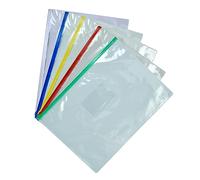 Plastic Wallets A4 Pack of 05 10 20 30, Zippered Clear Pencil Case Durable, Waterproof for Organizing Files, Toys, Travel, School & Office Supplies,Assorted Colored Transparent Document Folder