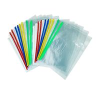Plastic Wallets A4 Pack of 05 10 20 30, Zippered Clear Pencil Case Durable, Waterproof for Organizing Files, Toys, Travel, School & Office Supplies,Assorted Colored Transparent Document Folder (20)