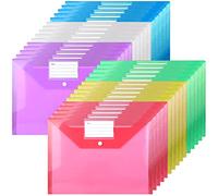 Plastic Wallets - A4 Plastic Folder Popper Wallets A4 Document Wallet with Label Pocket- 30PCS