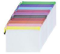 Plastic Wallets A4 Zip Wallets Ziplock Bags Zipper Bag Zipped Document Folder - 20PCS