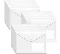 Plastic Wallets A5-36 Pack A5 Plastic Folders with Popper Document Files Popper Wallet Envelope Folders Pocket