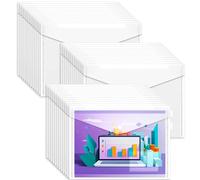 Plastic Wallets Folders - 36 Pcs A4 Clear Plastic Popper Wallet Document Folder with Button Closure