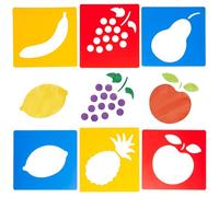 Plastic Washable Stencils - Fruit Theme - Great for Painting and Colouring - 15cm x15cm - Ideal for Schools, Nurseries, and the Home