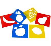 Plastic washable stencils - Fruit theme - Great for painting and colouring - 15cm x15cm - Ideal for schools, nurseries, and the home