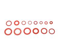 Plastic Washers Flat, Faucet Washers Assorted Kit 150pcs 14 Sizes Red Steel Paper Fiber Flat Washers Kit Insulation Washer Assorted Set with Box