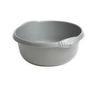 Plastic Washing up Bowl 28cm Round Basin Bowls with Moulded Handles Silver Multi-Purpose Mixing Bowls Kitchen Vegetable Washing Bowls Sink Tidy Organizers