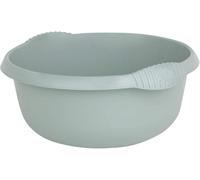 Plastic Washing up Bowl 32cm Round Basin Bowls with Moulded Handles Silver Sage Multi-Purpose Kitchen Vegetable Washing Bowls Sink Tidy Organizers