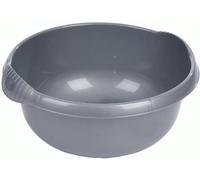 Plastic Washing up Bowl 36cm Round Basin Bowls with Moulded Handles Silver Multi-Purpose Mixing Bowls Kitchen Vegetable Washing Bowls Sink Tidy Organizers