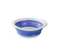 Plastic Washtub, Round Washing Up Bowl Basin, Multipurpose Outdoor Travel Basin, Folding Portable Silicone Bucket for Kitchen Camping Caravans Water Carrier, Medium, Blue