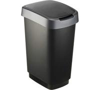 Plastic Waste Bin, Rotho Twist Trash Can 25L, Anthracite