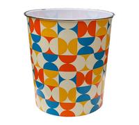 MantraRaj Plastic Waste Paper Basket Bin Floral Round Trash Can Lightweight Recycling Rubbish Bin for Kitchen, Bedroom, Bathroom, Open-Top Outdoor Garbage Container Dustbin, 7.7 Litre (Retro)