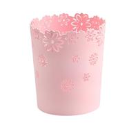 Plastic Waste Paper Bin, 9.8x8.5 In Flower Lace Rubbish Basket Floral Hollow Waste Basket Small Round Trash Can Lightweight Trash Can for Kitchen, Bedroom, Bathroom