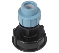 Plastic Water Butt Connector 25mm Straight Outlet Black(20mm)