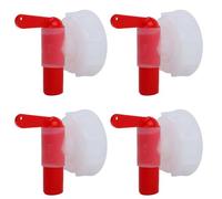 Plastic Water Faucet Tap with DN61 Thread, 61mm Dispensing Spout for 15-60L Tanks Buckets, Heavy-Duty Leak-Proof Replacement Spigot for Water Cooler, Beverage Dispenser, Outdoor Camping (4 Pcs)