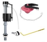 Plastic Water Inlet Valve With 2 Inch PVC Flap Cover, Designed For Toilet Use With Silent Pin Valve Mechanism And Resistant Stainless Steel Chain(D)