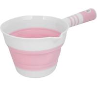 Plastic Water Ladle, PP Folding Water Ladle and Bath Scoop Multicolor 26.4x15.2cm for Kitchen Bathroom Garden(Roze)