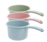 Plastic Water Ladle Thicken Bath Spoon 3Pcs/Set, Big Water Dipper for Bathing Kitchen Gardening Pink/Blue/Green, Plastic Ladle
